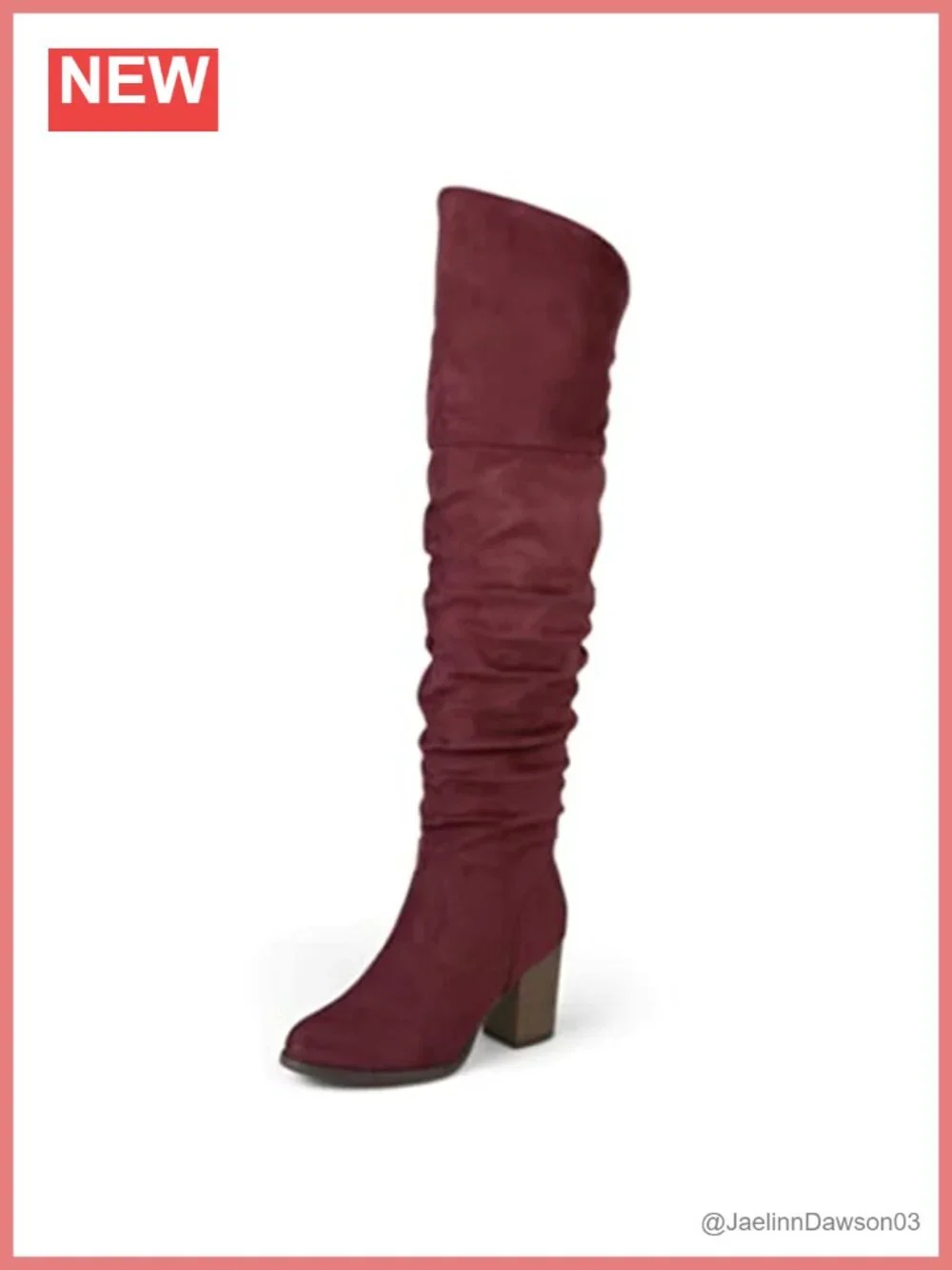 Wide Calf Faux Suede Over-the-Knee Boots 24-in Shaft Round Toe Stacked Heel